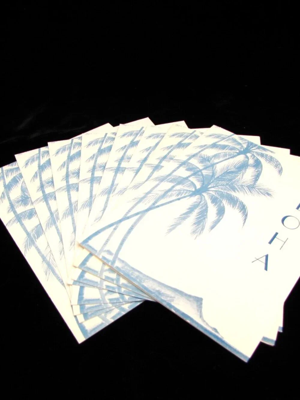 Lot Of 8 Aloha Greetings Notecards Coral Cards Hawaii 1984 Palm Trees